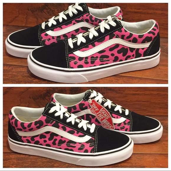 Vans Old Skool Pink Black Leopard Print 